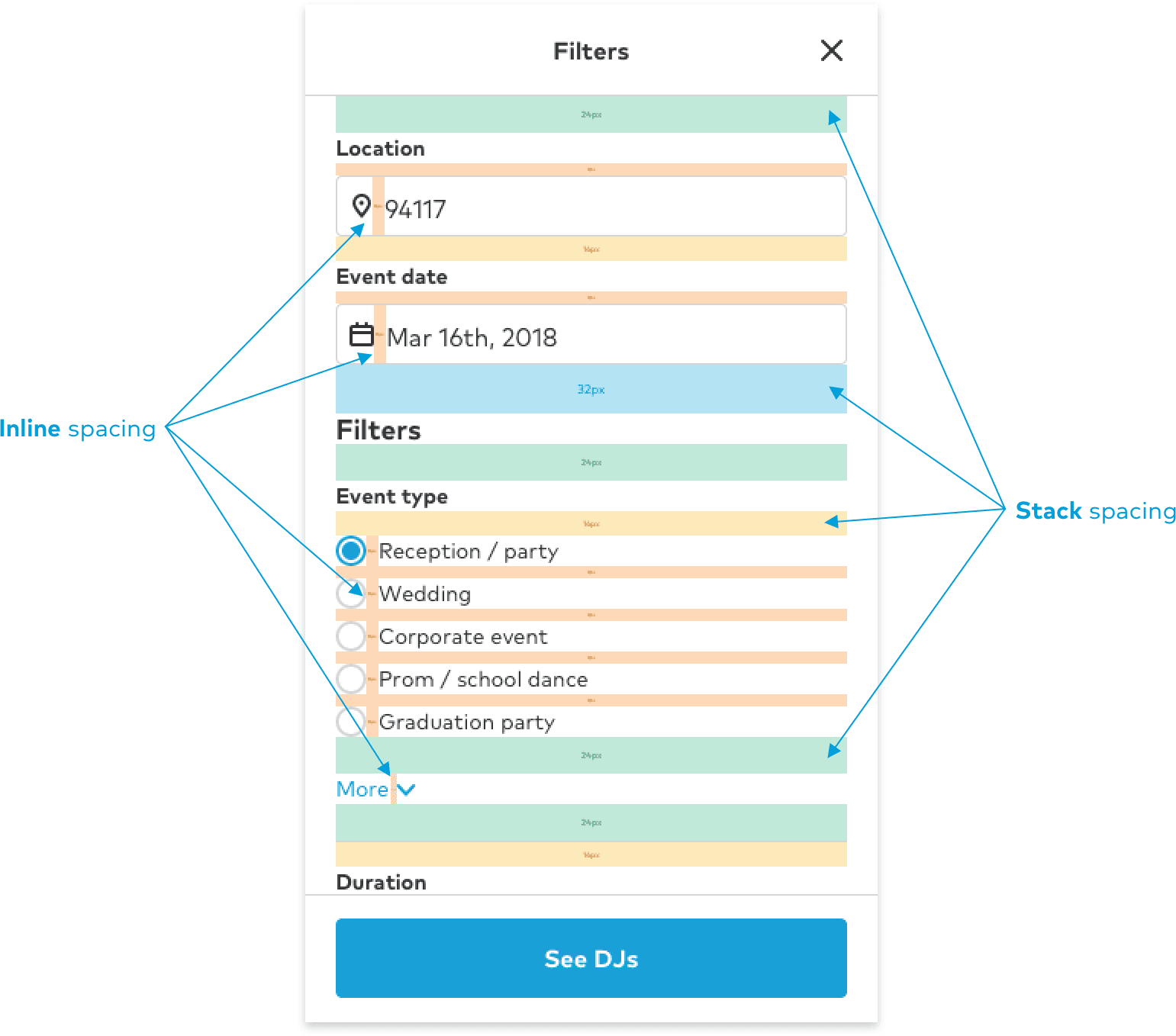 Spacer layout