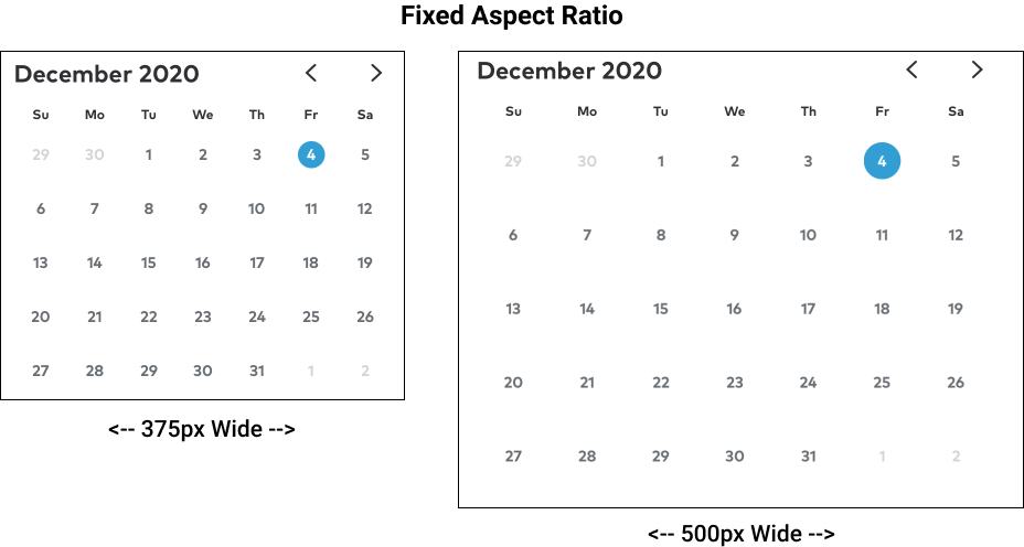 CalendarPicker - Aspect ratio cells