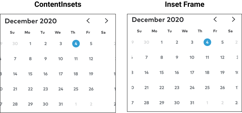 CalendarPicker - Insets